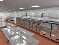 附近商用廚房設備廠家和你聊聊商用廚房功能特點及通風系統要求